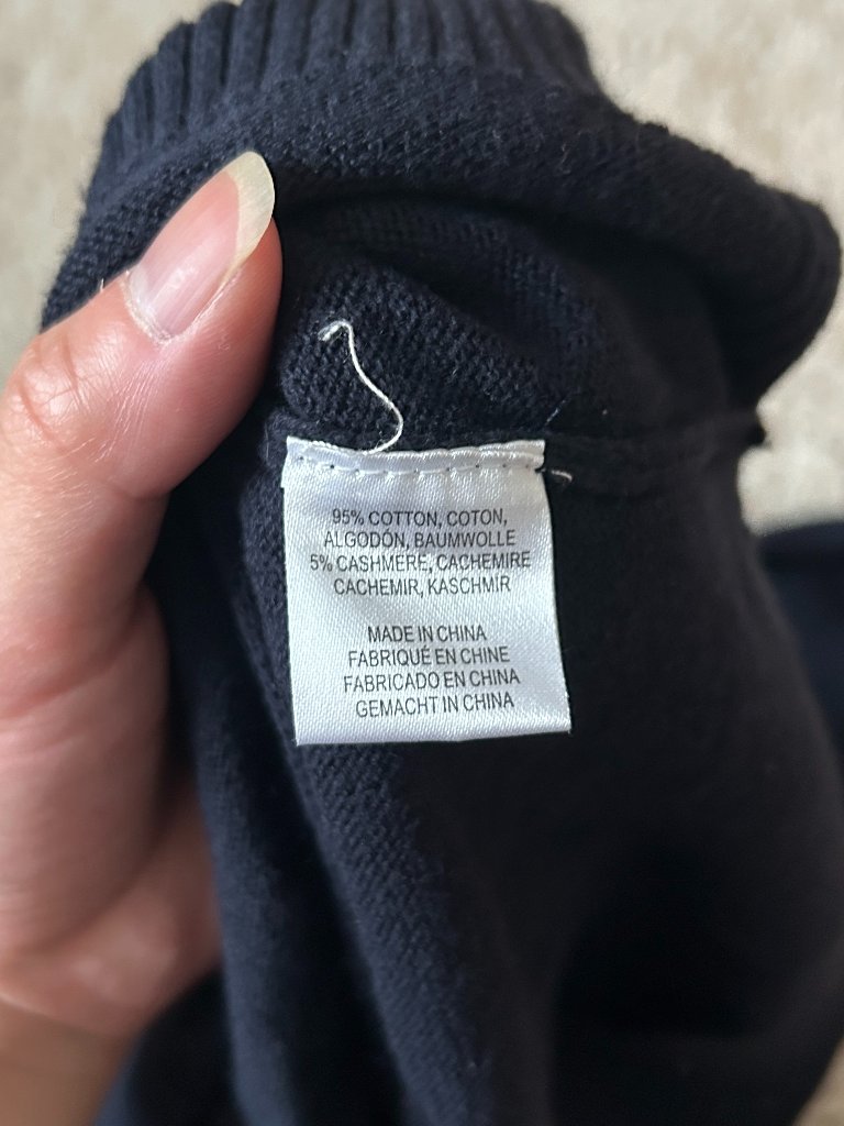 Blue & Cream 'New York' Cotton/Cashmere Crewneck Sweater — image 6 of 7